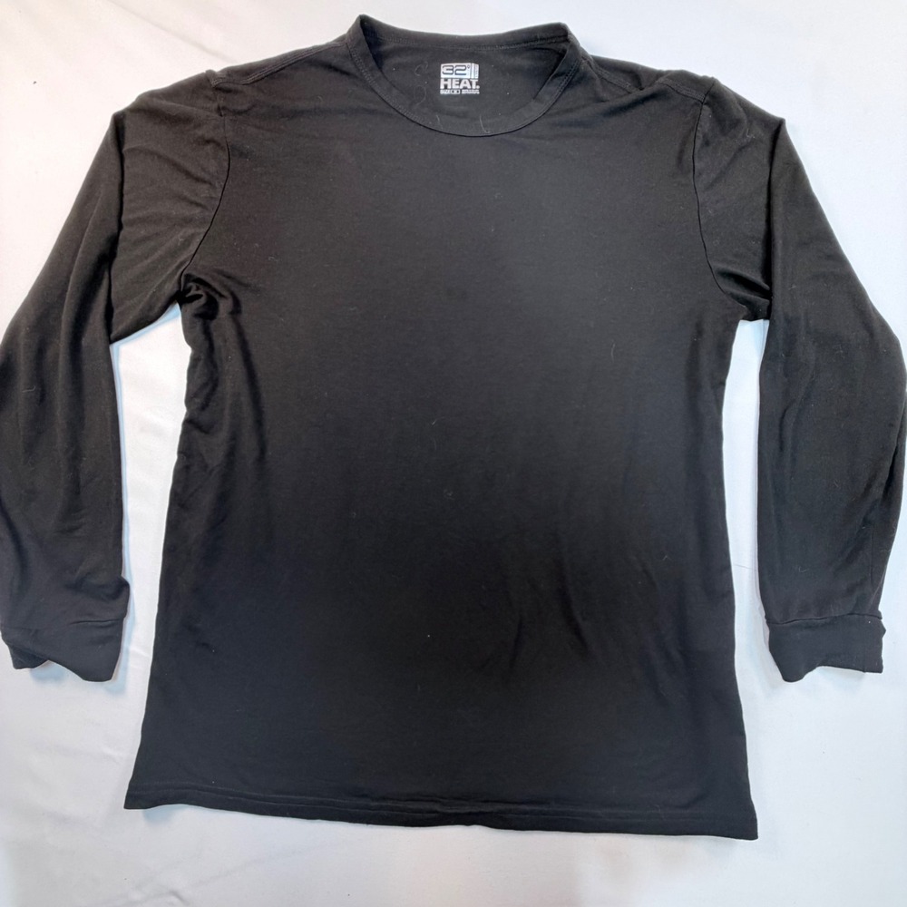 32 Degrees Heat Base Layer‎ Shirt Mens M Black Long Sleeve Stretch Thermal Crew